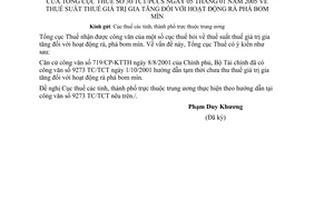 Công văn 30/TCT/PCCS thuế suất thuế giá trị gia tăng hoạt động rà phá bom mìn