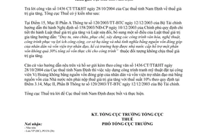 Công văn 49TCT/PCCS thuế giá trị gia tăng
