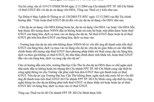 Công văn 47TCT/PCCS thuế giá trị gia tăng dự án sử dụng vốn ODA