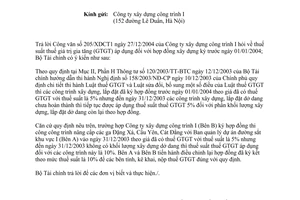 Công văn 275/TC-CST thuế suất thuế giá trị gia tăng (GTGT) áp dụng hợp đồng xây dựng ký trước ngày 01/01/2004