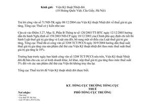 Công văn 79TCT/PCCS thuế giá trị gia tăng