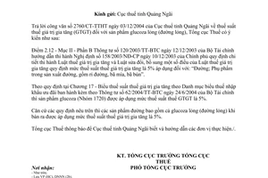 Công văn 71TCT/DNNN thuế suất thuế giá trị gia tăng (GTGT) đối với sản phẩm glucoza lỏng (đường lỏng)