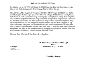 Công văn 130TCT/PCCS đăng ký nộp thuế và sử dụng hóa đơn