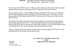 Công văn 201TCT/DNNN khấu trừ thuế giá trị gia tăng