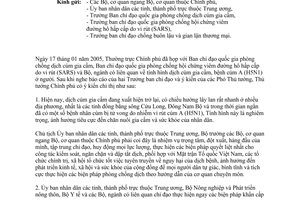 Công văn 65/TTg-NN phòng chống dịch cúm gia cầm