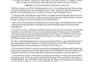 Công văn 197/TCT/PCCS sử dụng hoá đơn bán đấu giá tài sản