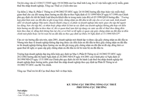 Công văn 277TCT/PCCS miễn, giảm thuế thu nhập doanh nghiệp