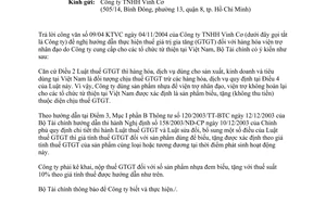 Công văn 813/TC-CST hướng dẫn thực hiện thuế giá trị gia tăng (GTGT) đối với hàng hóa viện trợ nhân đạo