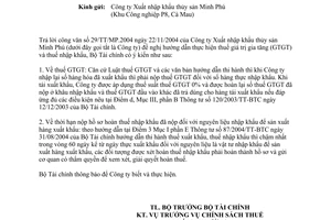 Công văn 814/TC-CST hướng dẫn thực hiện thuế giá trị gia tăng (GTGT) và thuế nhập khẩu
