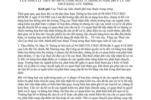 Công văn 304/TCT/DNK xử lý thu thuế khâu lưu thông