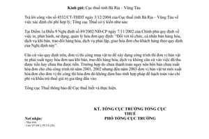 Công văn 355TCT/PCCS hạch toán chi phí