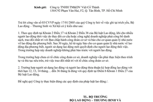 Công văn 260/LĐTBXH-LĐVL giải đáp pháp luật lao động