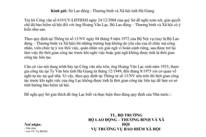 Công văn 266/LĐTBXH-BHXH đề nghị giải quyết chế độ bảo hiểm xã hội người tự ý xin thôi việc