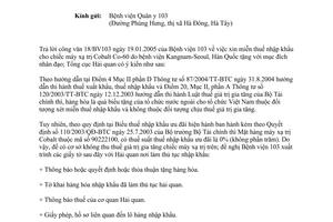 Công văn 425/TCHQ-KTTT miễn thuế nhập khẩu cho chiếc máy xạ trị Cobalt Co-60 do bệnh viện Kangnam-Seoul, Hàn Quốc tặng với mục đích nhân đạo