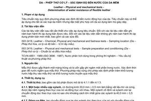 Tiêu chuẩn Việt Nam TCVN 7427:2004 (ISO 5403 : 2002) về Da - Phép thử cơ lý - Xác định độ bền nước của da mềm do Bộ Khoa học và Công nghệ ban hành