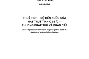 Tiêu chuẩn quốc gia TCVN 1046:2004 (ISO 719: 1985) về Thuỷ tinh - Độ bền nước của hạt thuỷ tinh ở 98 độ C - Phương pháp thử và phân cấp