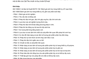 Tiêu chuẩn quốc gia TCVN 7391-1:2004 (ISO 10993-1:2003) về Đánh giá sinh học trang thiết bị y tế - Phần 1: Đánh giá và thử nghiệm