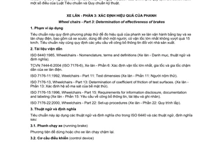 Tiêu chuẩn quốc gia TCVN 7444-3:2004 (ISO 7176-3:2003) về Xe lăn - Phần 3: Xác định hiệu quả của phanh