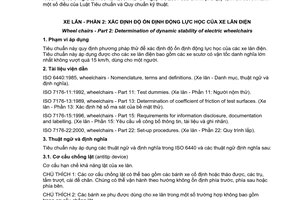 Tiêu chuẩn quốc gia TCVN 7444-2:2004 (ISO 7176-2:2001) về Xe lăn - Phần 2: Xác định độ ổn định động lực học của xe lăn điện
