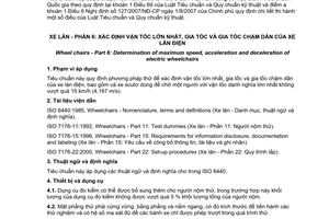 Tiêu chuẩn quốc gia TCVN 7444-6:2004 (ISO 7176-6:2001) về Xe lăn - Phần 6: Xác định vận tốc lớn nhất, gia tốc và gia tốc chậm dần của xe lăn điện