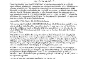 Hướng dẫn 005/2005ĐK kiểm tra an toàn kỹ thuật bảo vệ môi trường xe ôtô cũ sửa đổi văn bản 965/2002ĐK