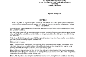 Hiệp định hợp tác kinh tế, thương mại, văn hóa, khoa học công nghệ giữa Việt Nam Tan-za-ni-a