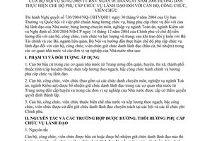 Thông tư 02/2005/TT-BNV hướng dẫn thực hiện chế độ phụ cấp chức vụ lãnh đạo cán bộ, công chức, viên chức