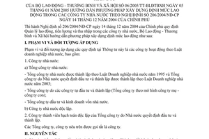 Thông tư 06/2005/TT-BLĐTBXH hướng dẫn phương pháp xây dựng định mức lao động công ty nhà nước theo Nghị định 206/2004/NĐ-CP