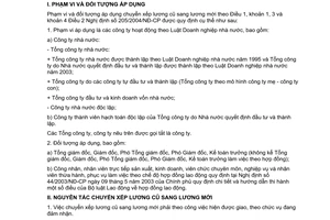 Thông tư 01/2005/TT-BLĐTBXH hướng dẫn chuyển xếp lương cũ lương mới TGĐ GD PTGĐ PGĐ KTT công nhân viên chức nhân viên CTNN Nghị định 205/2004/NĐ-CP