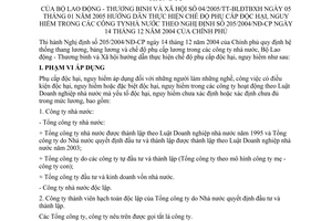 Thông tư 04/2005/TT-BLĐTBXH hướng dẫn chế độ phụ cấp phụ cấp độc hại, nguy hiểm công ty nhà nước theo Nghị định 205/2004/NĐ-CP