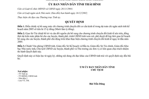 Quyết định 01/2005/QĐ-UBND chuyển đổi cơ cấu kinh tế dự toán chi ngân sách Thái Bình 2005