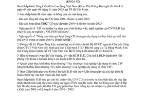 Nghị quyết 4C/2005/NQ-BCH hội nghị lần thứ tư của Ban chấp Hành (khóa IX)