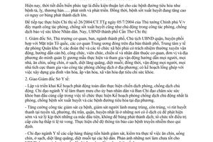 Chỉ thị 02/2005/CT-UB Phòng, chống dịch bệnh đường tiêu hóa và sốt xuất huyết