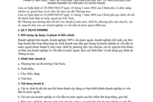 Thông tư 01/2005/TT-BTM thanh lý máy móc thiết bị phương tiện vận chuyển vật tư nguyên liệu doanh nghiệp vốn đầu tư nước ngoài