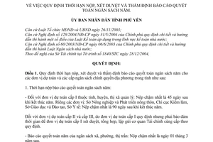 Quyết định 13/2005/QĐ-UB thời hạn nộp, xét duyệt thẩm định báo cáo