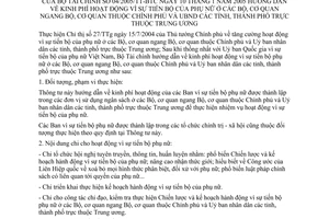 Thông tư 04/2005/TT-BTC hướng dẫn kinh phí hoạt động vì tiến bộ phụ nữ  Bộ cơ quan ngang Bộ cơ quan thuộc Chính phủ UBND Tỉnh TP thuộc TW