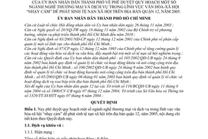 Quyết định 03/2005/QĐ-UB quy hoạch ngành nghề thương mại dịch vụ trong văn hóa-xã hội nhạy cảm dễ phát sinh tệ nạn xã hội địa bàn quận 12 năm 2005