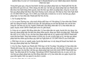 Chỉ thị 04/2005/CT-UB kiểm tra xử lý văn bản quy phạm pháp luật địa bàn Thành phố Hà Nội