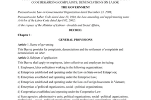 Decree  No.04/2005/ND-CP on detailing and guiding the implementation of a number