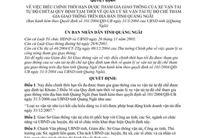 Quyết định 05/2005/QĐ-UB điều chỉnh thời hạn tham gia giao thông xe vận tải tự độ chế  Quyết định 101/2004/QĐ-UB