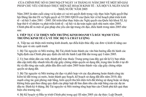 Nghị quyết 01/2005/NQ-CP giải pháp chủ yếu chỉ đạo thực hiện kế hoạch kinh tế - xã hội và ngân sách nhà nước năm 2005