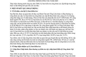 Thông báo 02/KTr-TLĐ báo cáo hoạt động Ủy ban Kiểm tra công đoàn các cấp 2004 công tác năm 2005