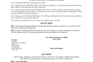 Quyết định 04/2005/QĐ-UB chức năng nhiệm vụ quyền hạn cơ cấu Sở Bưu chính