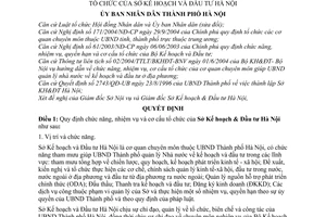 Quyết định 05/2005/QĐ-UB chức năng, nhiệm vụ cơ cấu tổ chức Sở Kế hoạch và Đầu tư Hà Nội