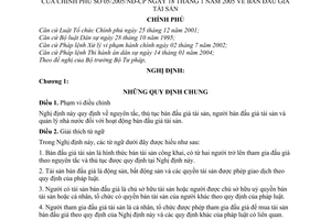 Nghị định 05/2005/NĐ-CP bán đấu giá tài sản