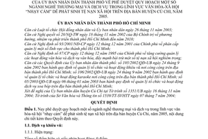 Quyết định 9/2005/QĐ-UB quy hoạch ngành nghề thương mại dịch vụ trong văn hóa-xã hội nhạy cảm dễ phát sinh tệ nạn xã hội địa bàn huyện Củ Chi năm 2005