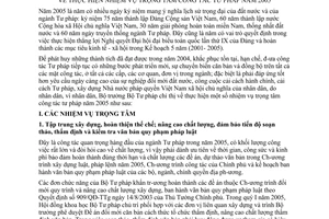 Chỉ thị 01/2005/CT-BTP thực hiện nhiệm vụ trọng tâm công tác Tư pháp năm 2005