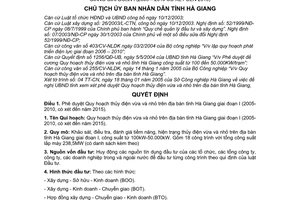 Quyết định 216/QĐ-UB  phê duyệt Quy hoạch thủy điện vừa và nhỏ