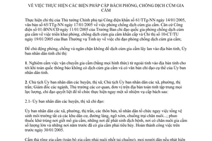 Chỉ thị 02/2005/CT-UBND 2005 biện pháp phòng chống dịch cúm gia cầm Tuyên Quang