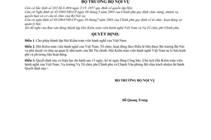 Quyết định 15/2005/QĐ-BNV  thành lập Hội Kiểm toán viên hành nghề Việt Nam